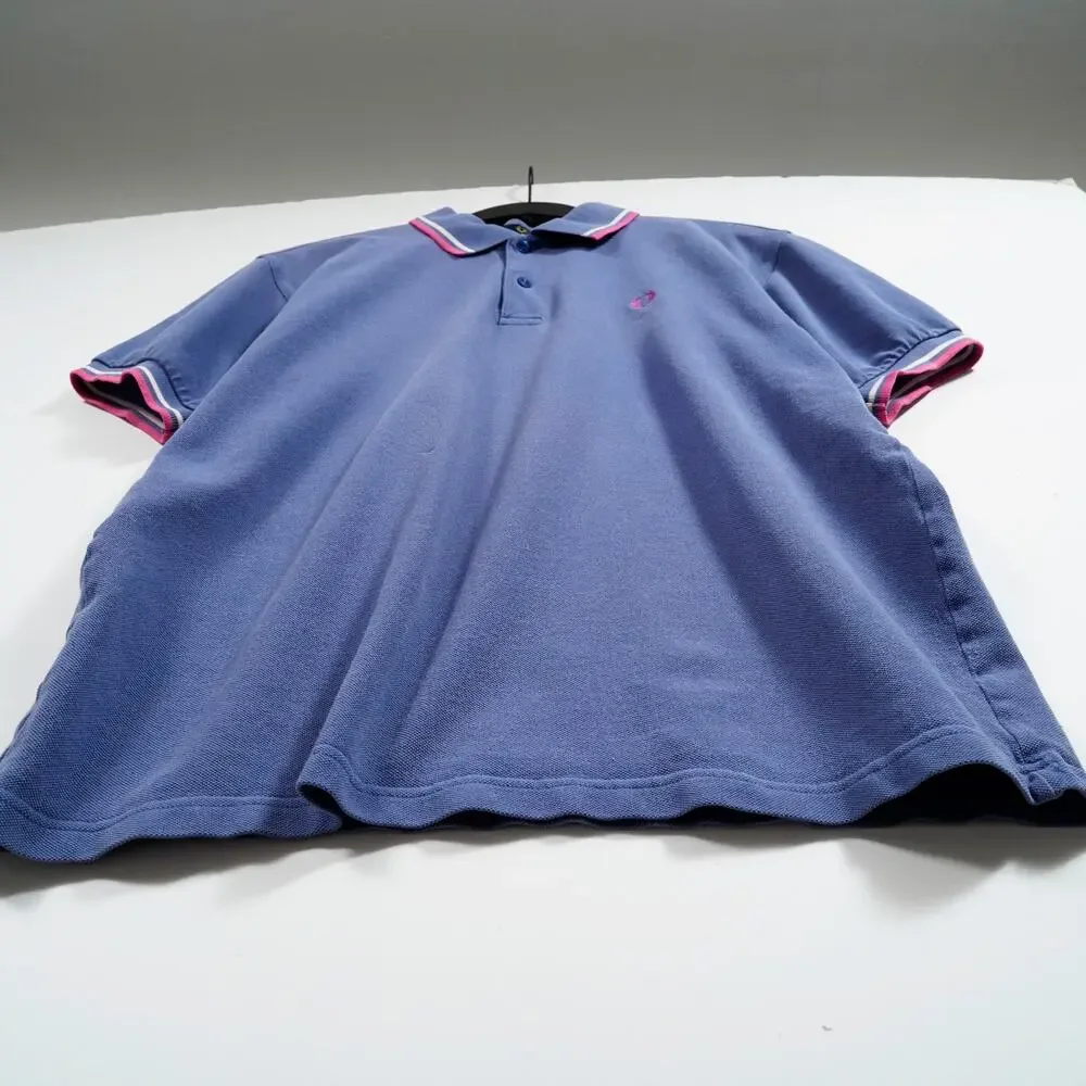 Fred Perry Twin Tipped Polo Shirt French Navy Magenta Men’s Medium